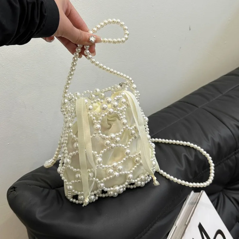 Beading White Bucket Shoulder  - огляд і ціна Luxury Bags On Sales