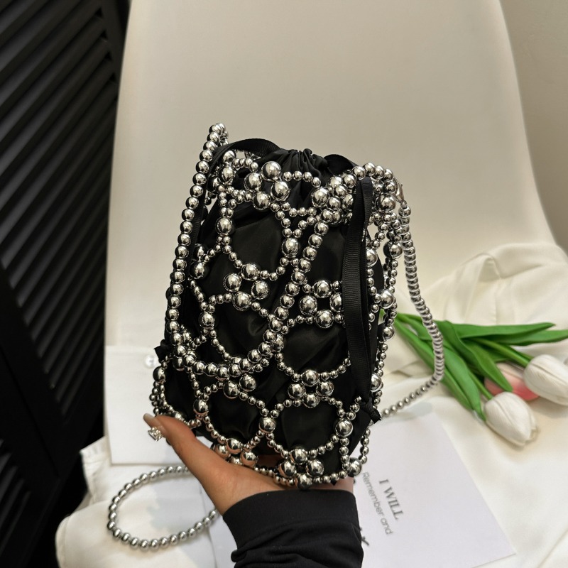 White Beading Bucket Shoulder  - огляд і ціна Luxury Bags On Sales