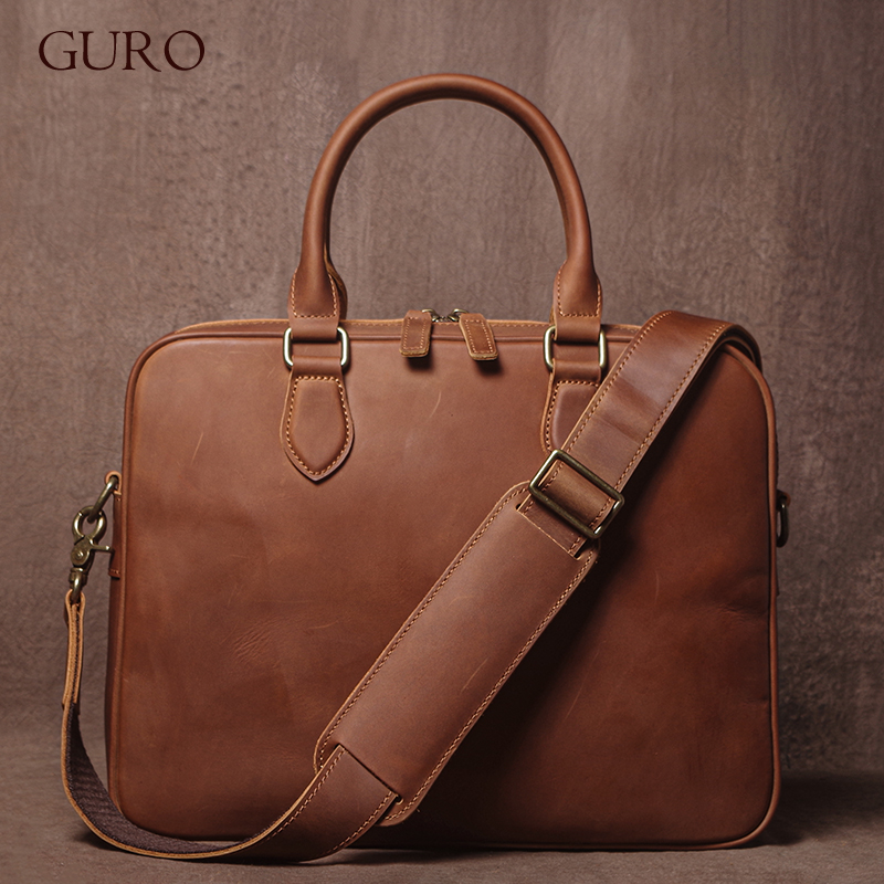 GURO Men Crazy Horse Cowhide B - огляд і ціна Luxury Bags Tote
